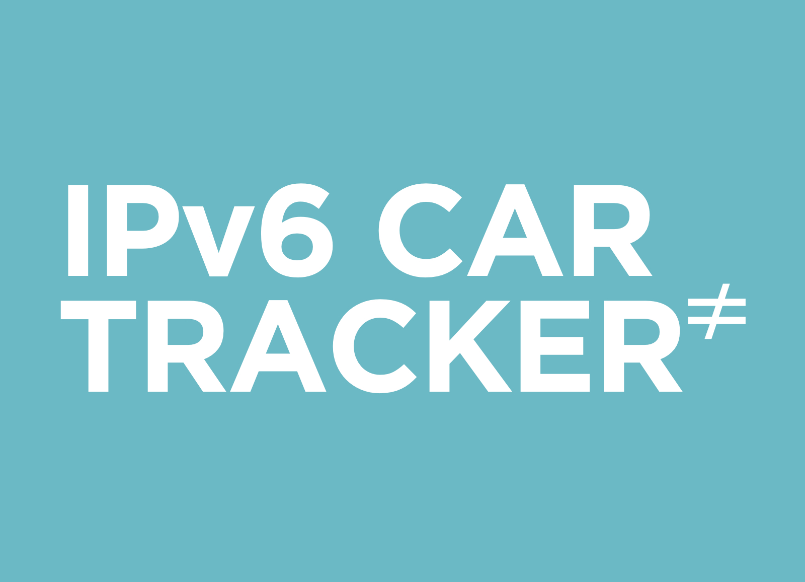 IPv6 Car Tracker