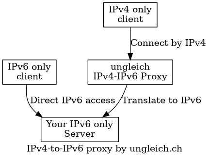 ungleich IPv4 to IPv6 proxy